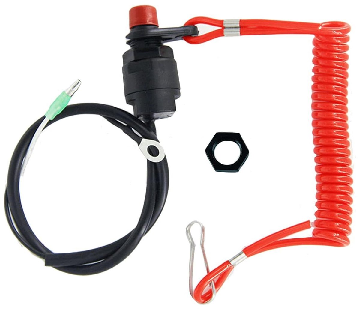 Motor Stopknop - Noodstop Buitenboordmotor - Veiligheid Motor - Universele Compatibiliteit - 13.3 cm - Zwart