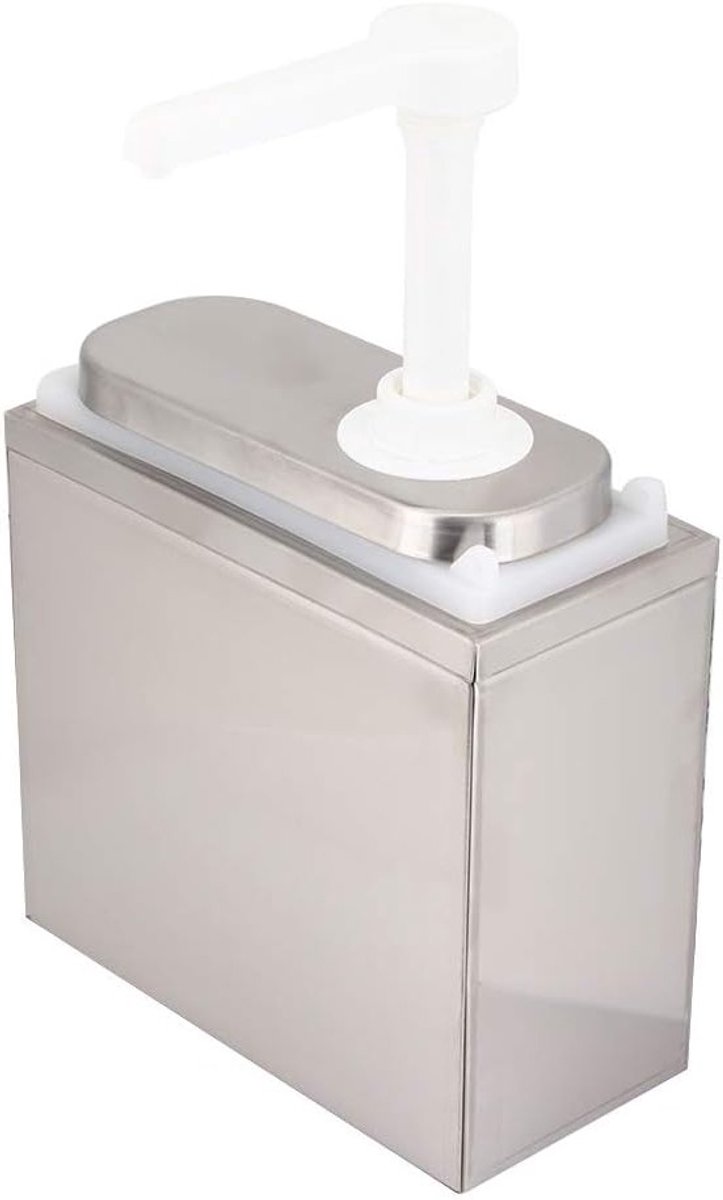 RVS Sauzen Dispenser met PP Plastic Pomp voor Ketchup, Mayonaise, Olie en Azijn (1L)
