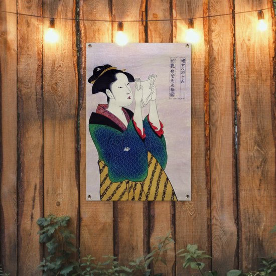Posters de jardin extérieur Femme - Kimono - Japon - 60x90 cm - Toile de jardin