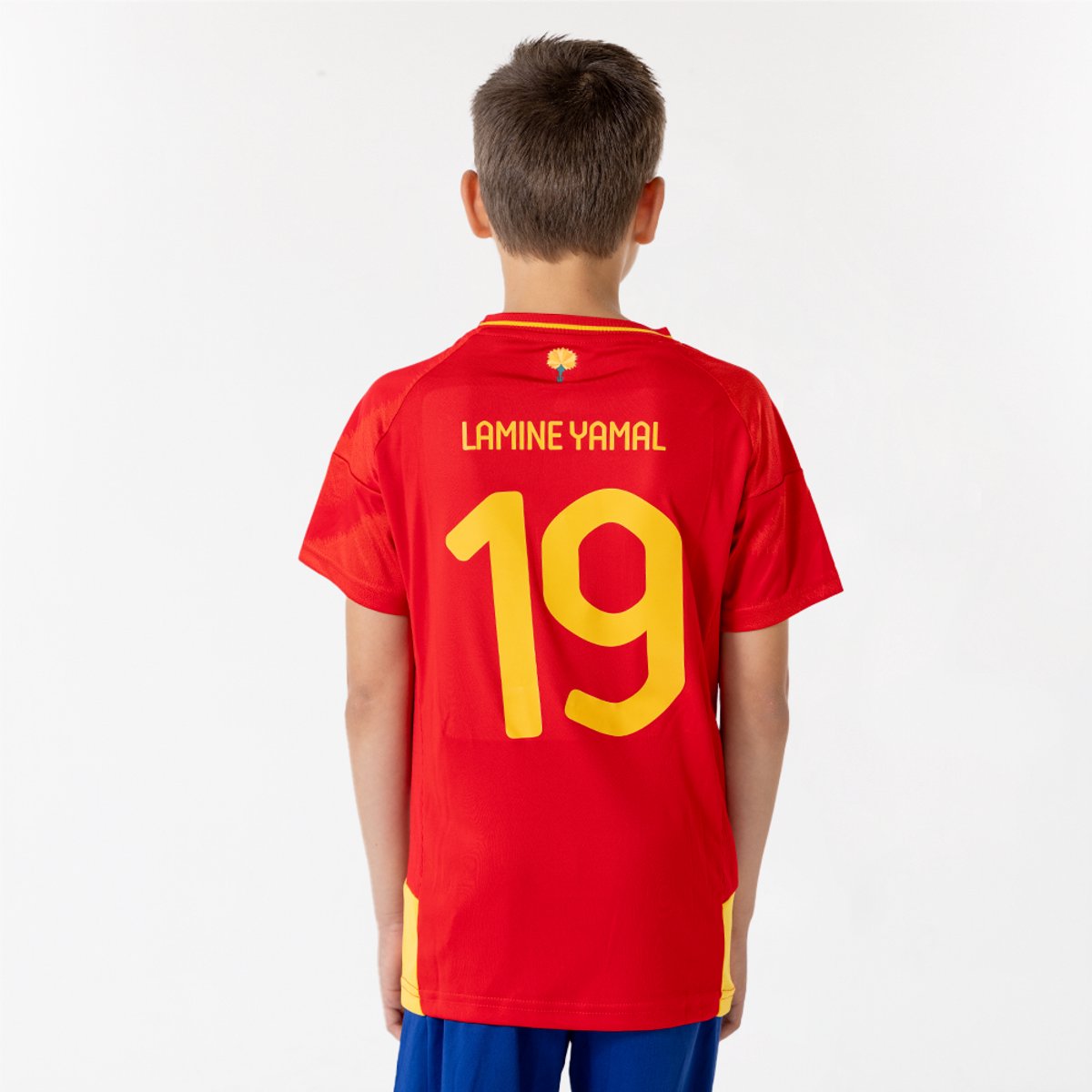 Spanje Thuis Shirt Kinderen - Lamine Yamal - Maat 116 - Voetbalshirt Kinderen - Spaans Elftal - Voetbalkleding - Sportkleding