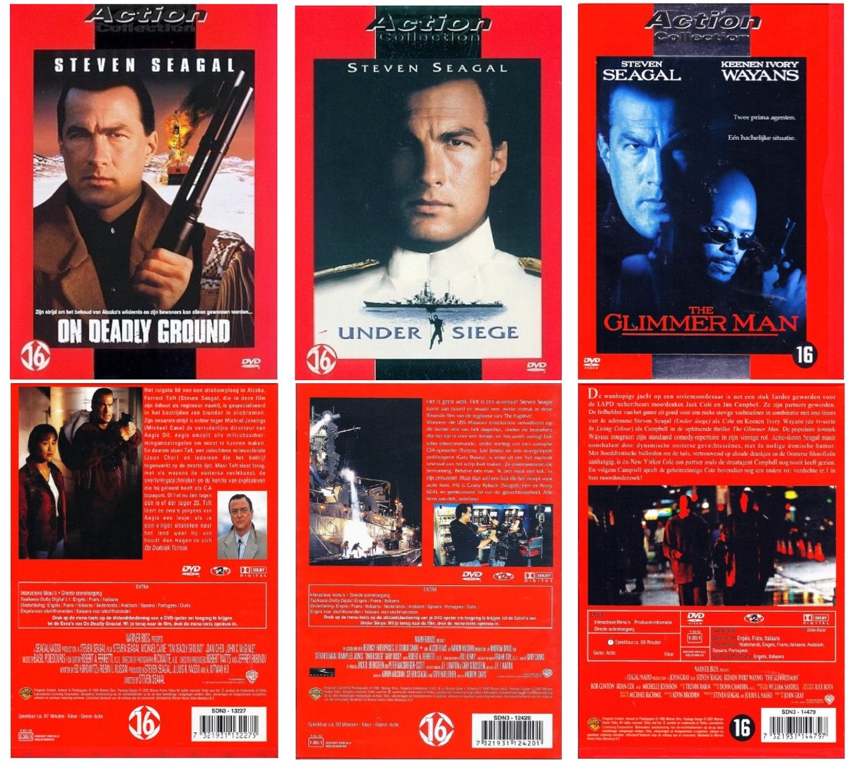 Steven Seagal 3 dvd set: Glimmer Man, Under Siege, On Deadly Ground