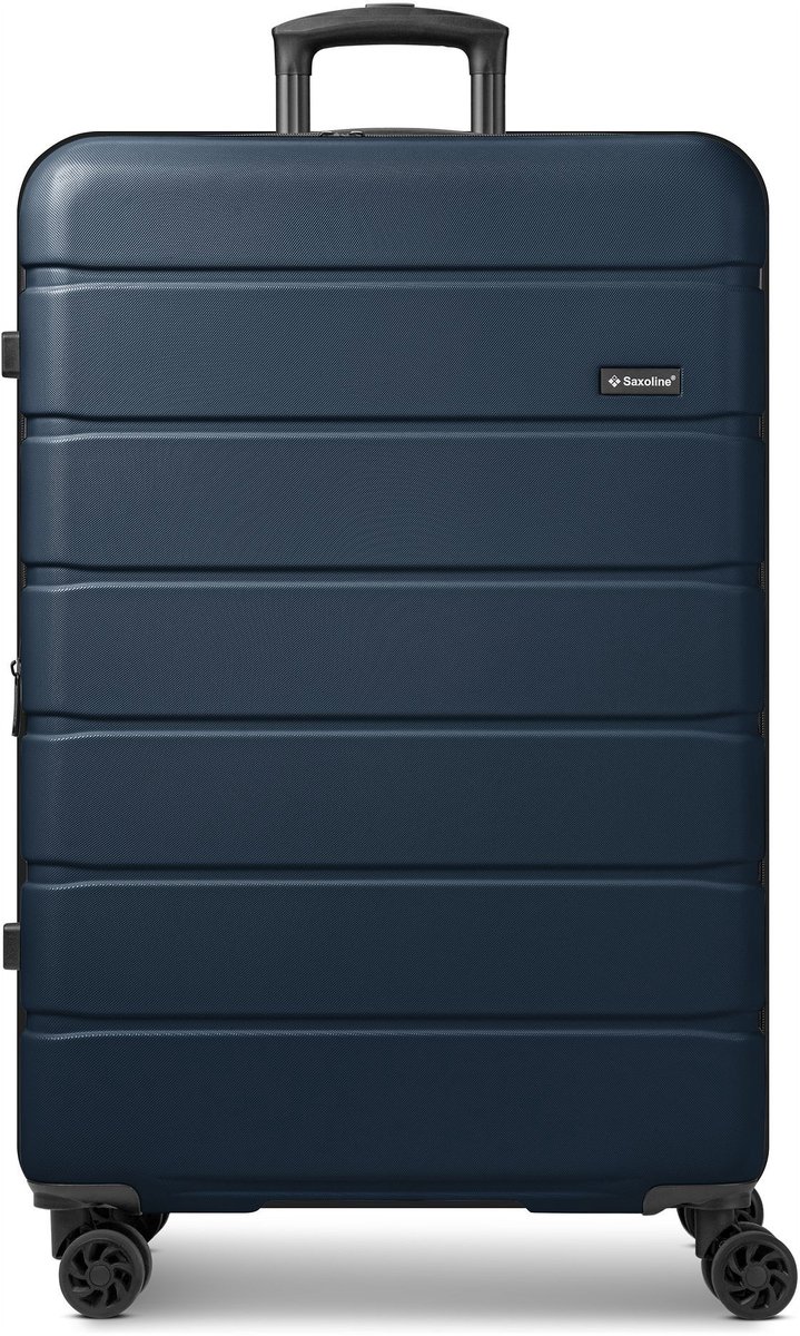 Saxoline Miami 4 wielen Trolley L 75 cm met uitbreidingsplooi - Harde bagage - TSA slot - navy blue