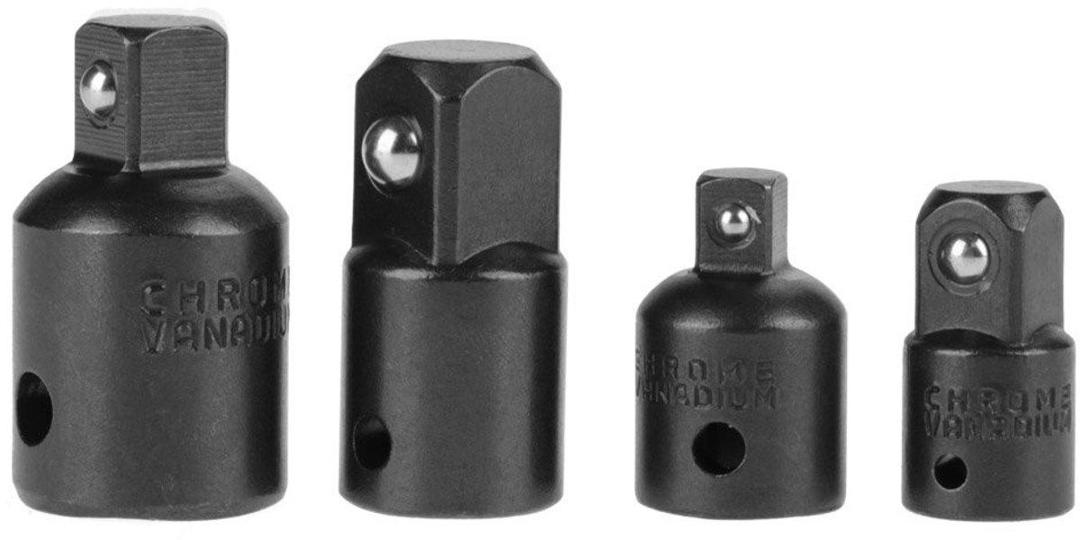 Dailygoody - Socket Adapter Set - 4-delige set voor verschillende maten - Chrome Vanadium staal - Reducer set - Geschikt voor diverse klussen - 1/4, 3