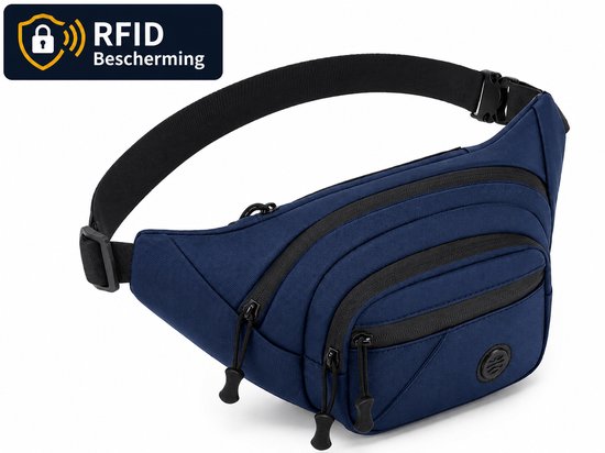 needventure® RFID Sac de Taille - Anti-Vol - Imperméable - Sac de Taille Randonnée - Fanny Pack Festival - Petit Sac - Sac pour Téléphone - RFID Block - Convient aux Femmes et aux Hommes - Blauw