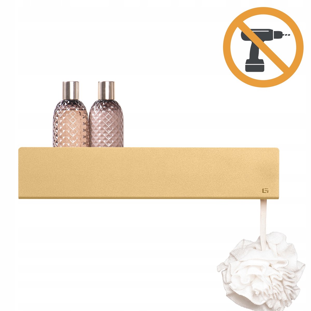 SlowDeco ISLA - Doucheplank - 30 cm - Goud - Zelfklevend - Gepoedercoat aluminium
