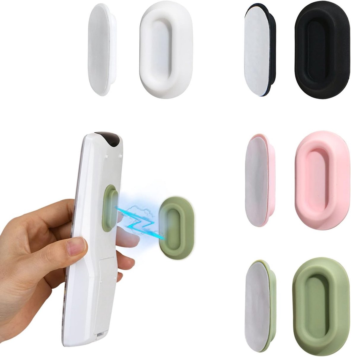 Magnetische Wandhouder voor Afstandsbedieningen - 4 Stuks Zelfklevende Silicone Organizers voor TV, Ventilator en Meer, Geen Boren Nodig
