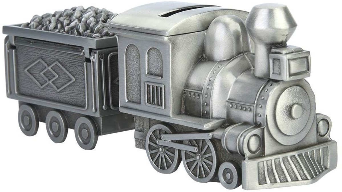 Dailygoody - Metalen Spaarpot - Retro Trein Model - Kinderen Geld Besparen - Zilver - Educatief voor Kinderen - Spaarvarken in Treinvorm