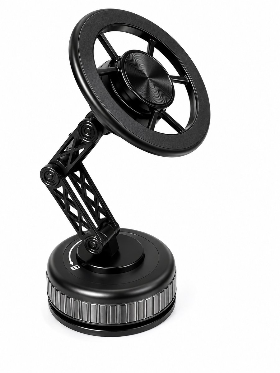 Magnetische Telefoonhouder Auto – Vacuüm Zuignap voor Dashboard & Raam – 360° Draaibaar – Sterke Magneet – Geschikt voor MagSafe Smartphones en Android – GSM Houder