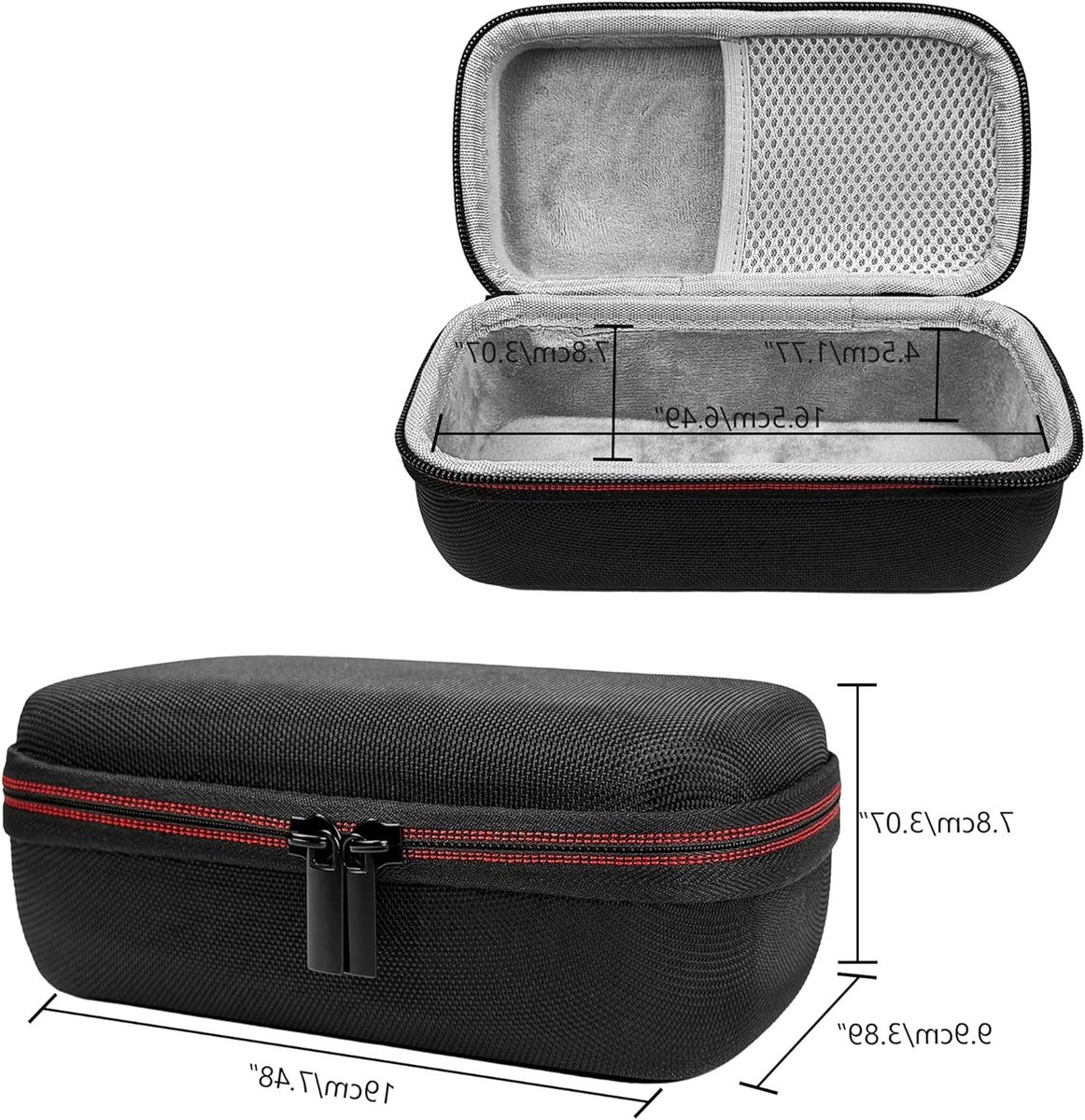 Draagbare Bluetooth speaker hoes voor Marshall Emberton 3/2, harde schaal met zachte voering, mesh zak en dubbele ritsen, ideaal voor reizen en buitengebruik – foto 5
