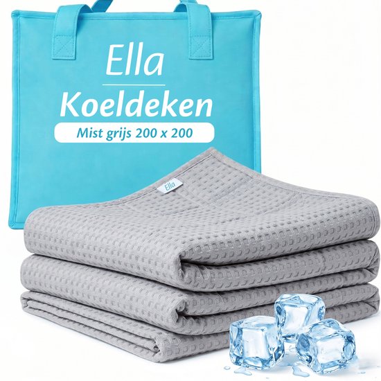 Ella Koeldeken 200x200 cm - 100% Bio-Tencel - Zelfkoelende deken - Cooling blanket - Zomerdekbed - Zomerdeken - Licht grijs