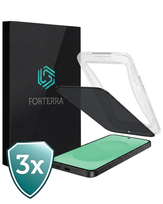 Hybrid privacy screenprotector 3-pack Samsung Galaxy S25 Ultra, flexibel gehard glas met installatiekit, kras- en schokbestendig