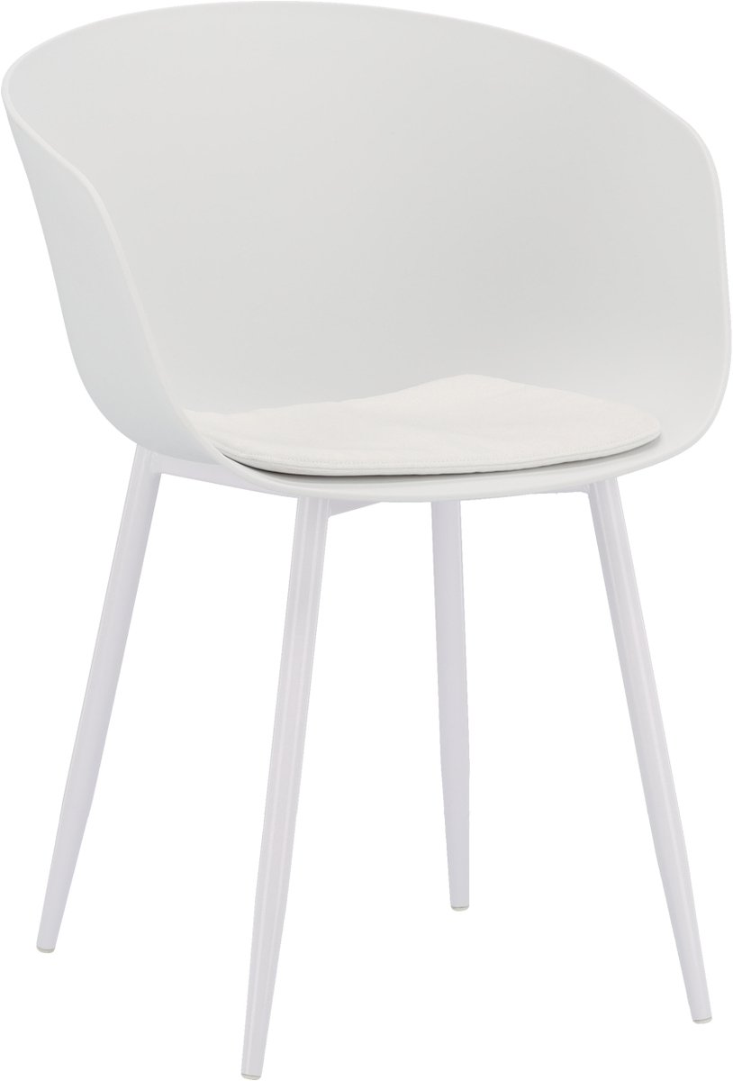 Eetkamerstoel Matte White - kuipstoel mat wit