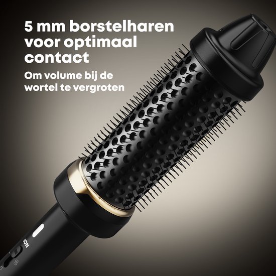 Revamp Keramische Krulborstel 40 mm - Fohnborstel met Ionentechnologie - Warmteborstel - Thermal Brush - Lichtgewicht - Blowout Brush - 3 Meter Salonkabel - Voor Krullen, Golven en Volume - Hitte Borstel - BR1400 - Zwart