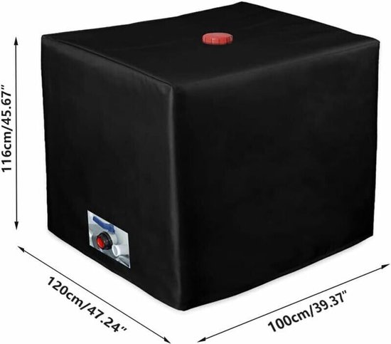 waterdichte beschermhoes - 120 x 100 x 116 cm - emmerhoes - Waterdichte Barbecue beschermhoes - zonbeschermingshoes - waterdicht - stofdicht en warmte-isolerend - containerhoezen - zwart