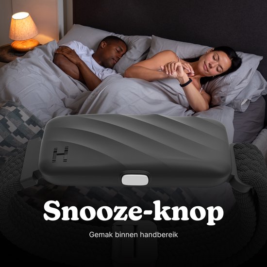 HoMedics Wakeband Trillingsalarm Armband Wekker - 9 Alarm en Vibratie Instellingen - Stille Trilwekker - Vibratiealarm - App - 68 uur Batterijduur - Zwart