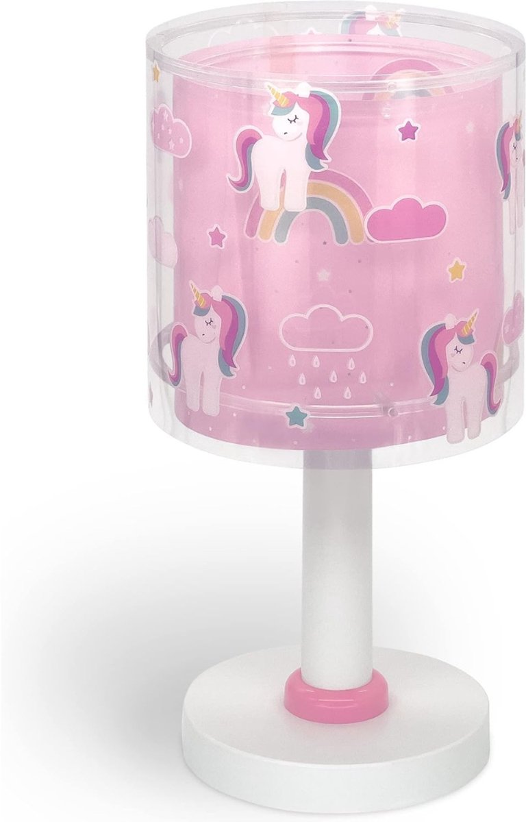 Aura® Tafellamp Kinderkamer - Kndernachtlampen - Bureaulamp Kinderkamer - Roze - ‎15cm x 15cm x 30cm
