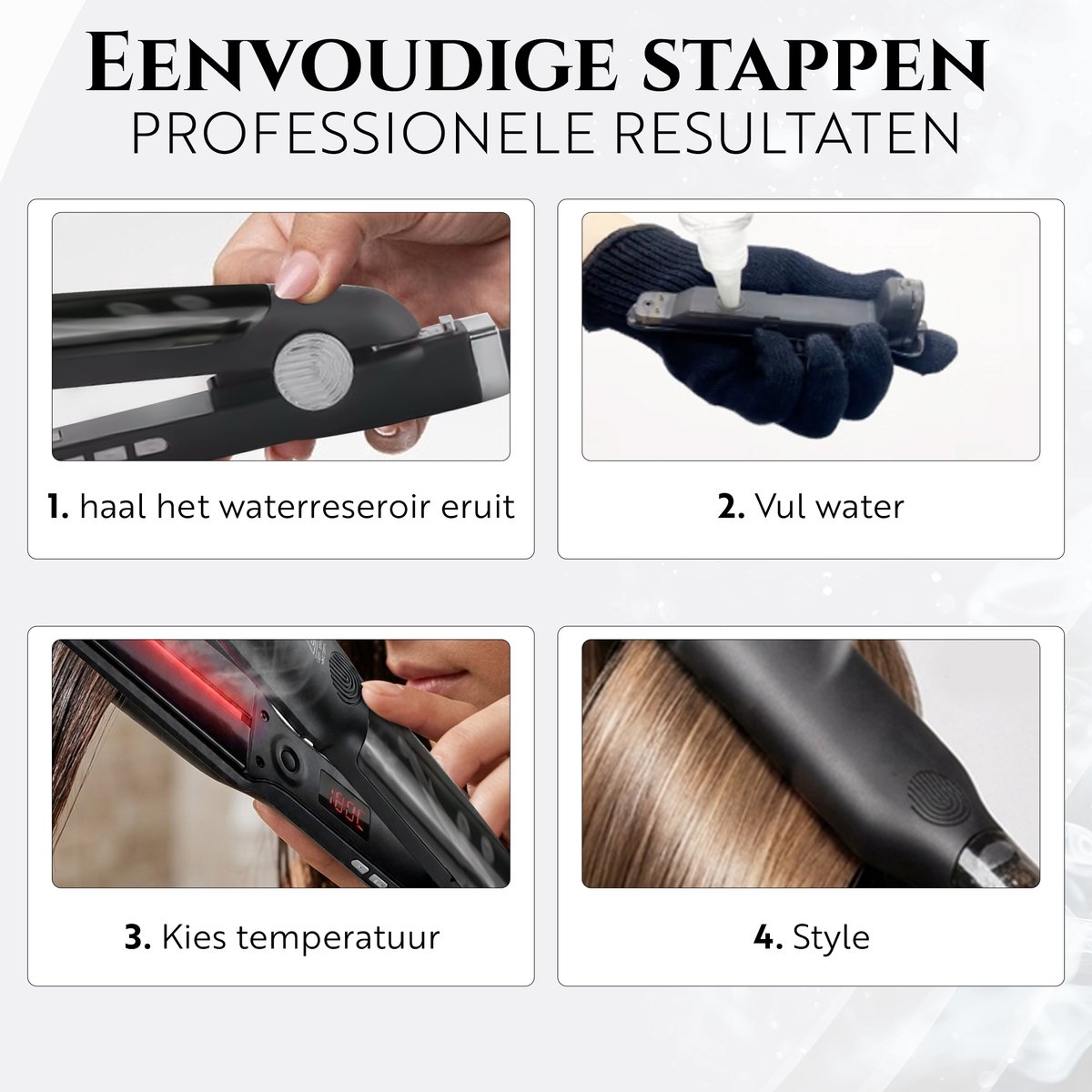 Uniluxe Stoom Stijltang 2 in 1 met Infrarood en Ruim Waterreservoir - afbeelding 3