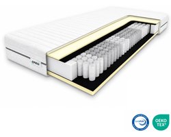 EFKO Traagschuim Matras 140x200 – Traagschuim Matras – 7 Comfortzones – Tweepersoons Matras – Medium Stevig – Ademend & Vochtregulerend – Anti Allergisch – 24 CM Hoog