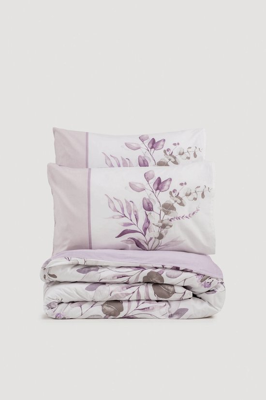 L'Essentiel Maison Cotton Box - Dekbedovertrek - Lila/Wit - 200x200