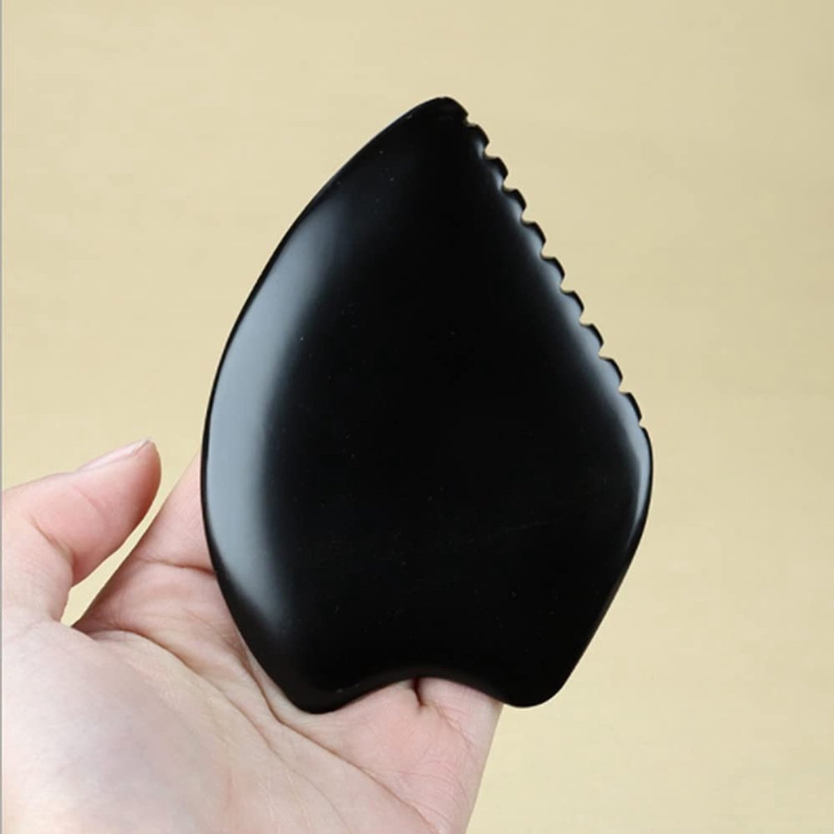 Gua Sha schraper - Handgemaakt massagetool - Natuursteen - Bian steen - Ideaal voor gezichts- en lichaamsmassage - 9,5 x 7 x 0,8 cm