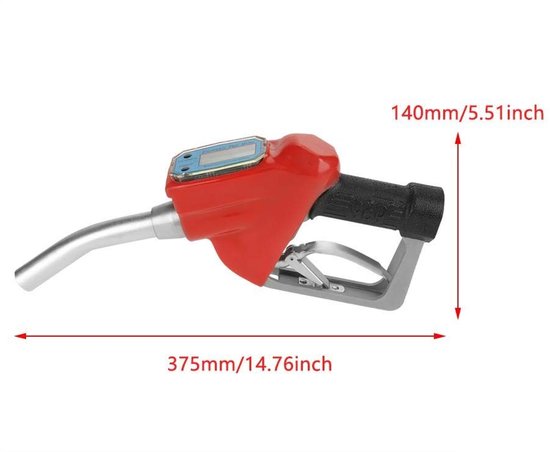 aladdien - Electric Diesel Pump - Hand Brandstofpomp - Digitale Tellen - Rood - Kerosine en Benzine - Voor Vullen - AC 15A van Merkloos — afbeelding 3