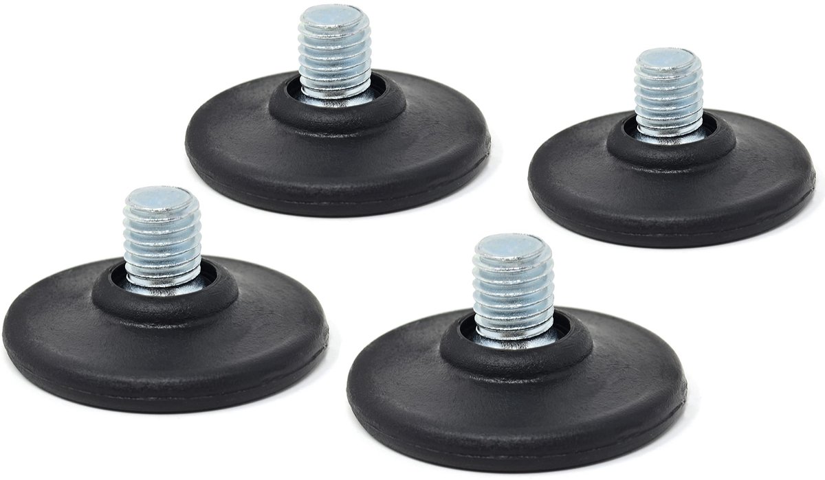 Dailygoody - stelschroef - verstelbare schroef - zwart - M10 x L10 mm - verzinkte schroef - geschikt voor diverse toepassingen - 4 stuks