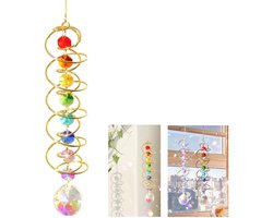 1 stuk - Kristallen decoratieve windgong - met bolvormige spiraalvormige staart - Windgong als zonvanger - Geschikt voor raam- en tuindecoratie - Regenboogeffect