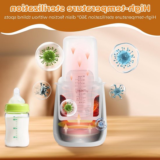 Multifunctionele Flesverwarmer voor Baby's, 6-in-1 met Temperatuurregeling, Sterilisator en Nachtlampje, Veilig en BPA-vrij — afbeelding 2