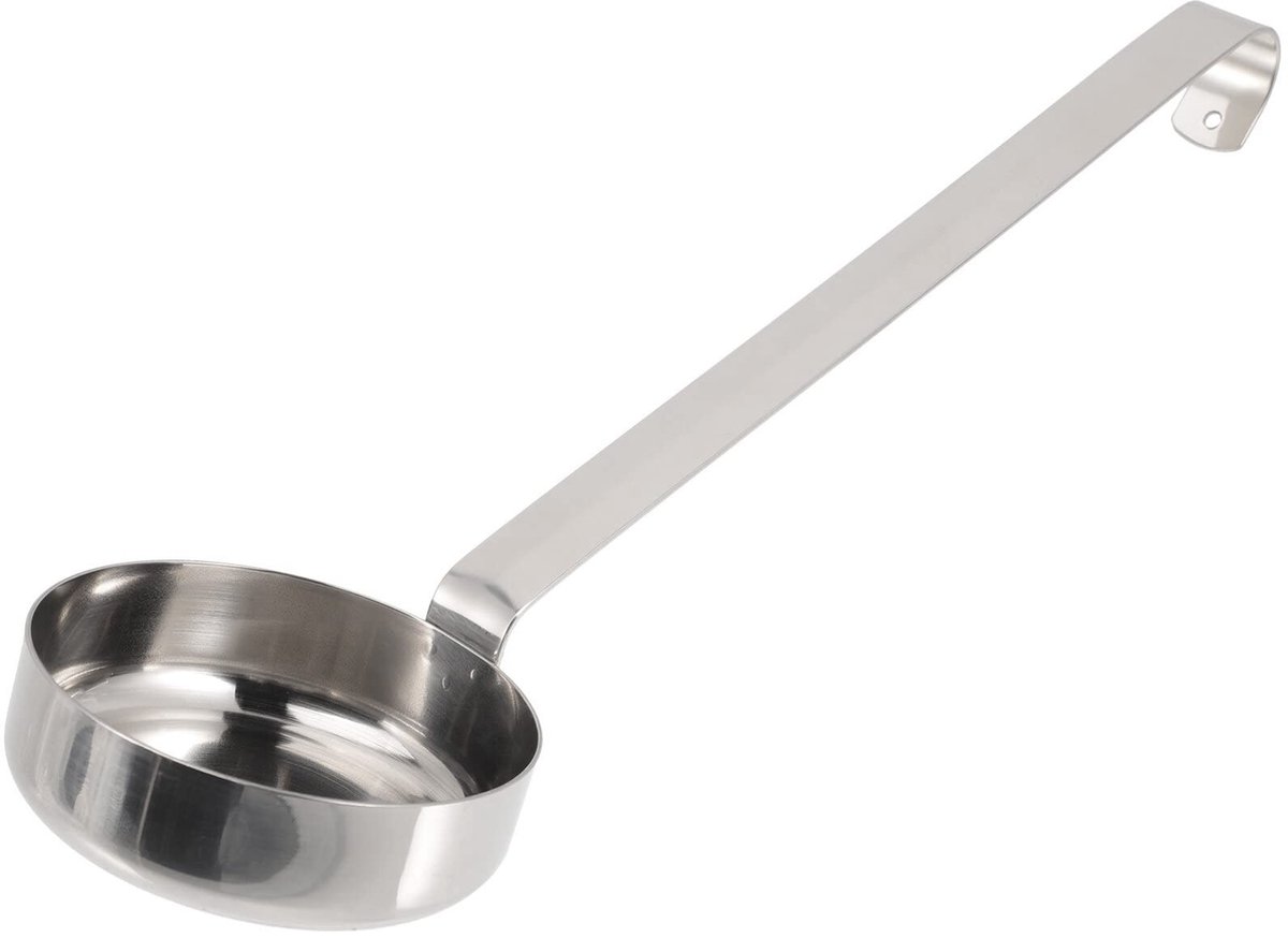 Dailygoody - Pizzasaus Lepel - Roestvrijstalen Soeplepel - Praktische Portiecontrole - Zilver - Multifunctionele Keukenhulp - Geschikt voor Koks