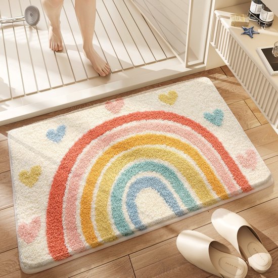 VHV - Badmat - Deurmat - Badmat antislip - Deurmat binnen - 50 x 80 cm - Antislip en Absorberend - Machinewasbaar - Zacht en Comfortabel voor Douche en Bad - Stijl 7