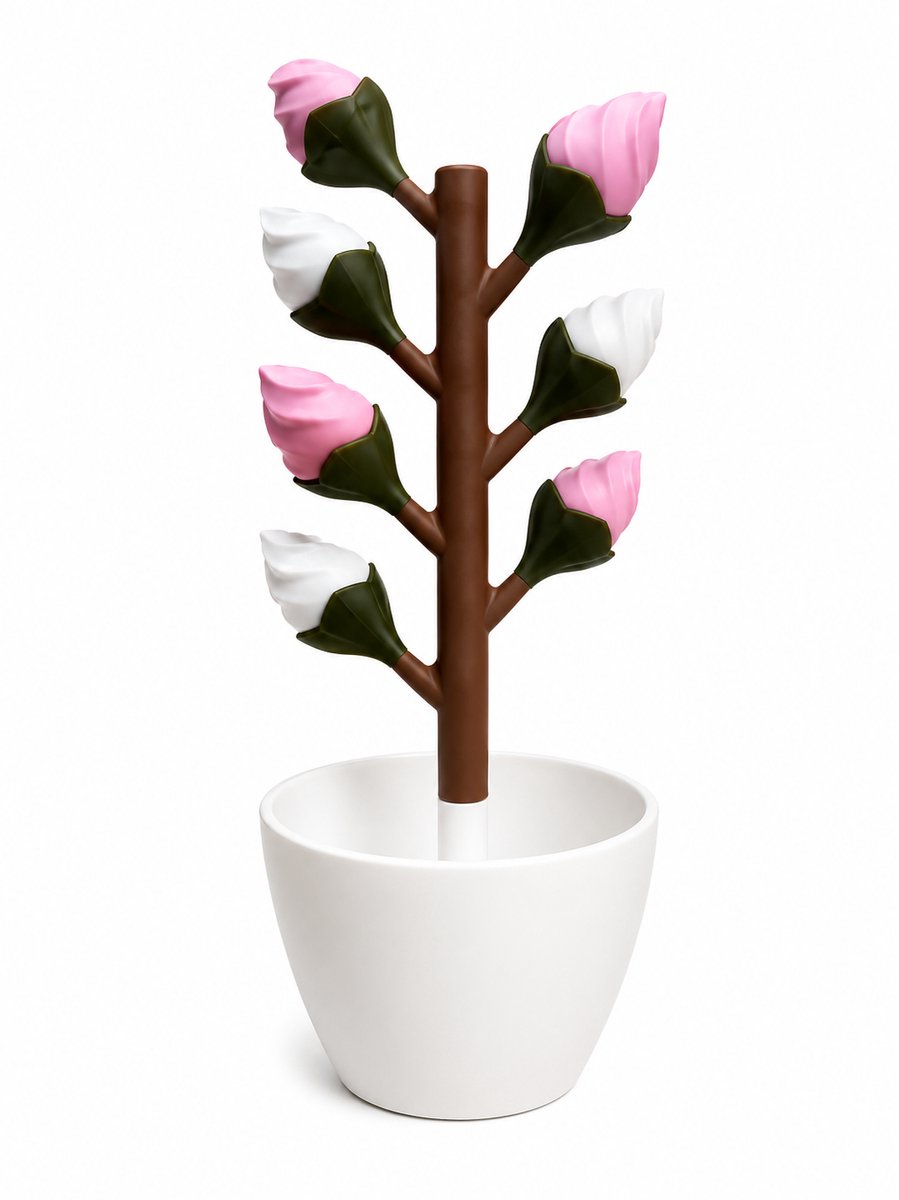 Pillendoos 7 Dagen – Bloem Design Medicijndoosje met Magnetische Bloemblaadjes (Roze - Wit)