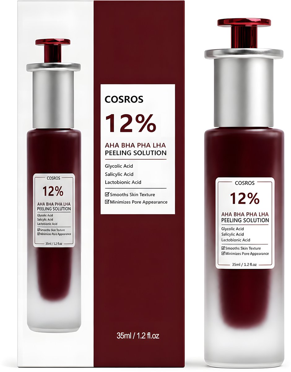 COSROS 12 Procent AHA BHA PHA LHA Peeling Solution 35ml Glycolzuur Salicylzuur Serum