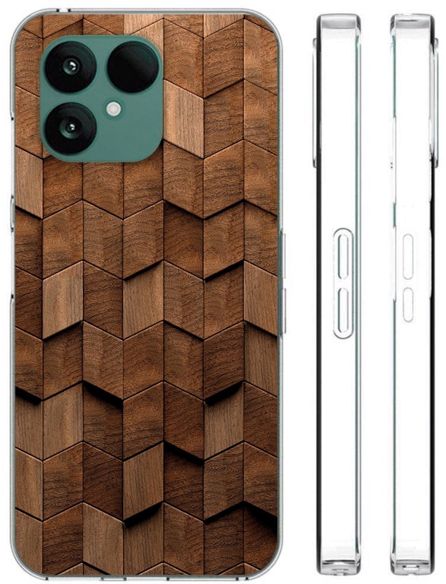 voor Wooden Cubes Fairphone 6 Hoesje – TPU Softcase