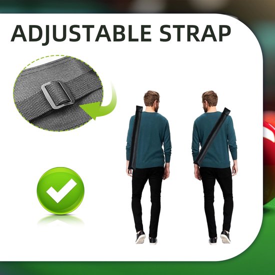 Dailygoody - Billiard Cue Bag - Snooker Stick Opbergtas - 32 Inch - Verstelbare Schouderband - Billiard Bag voor 1/2 Sticks - Geschikt voor Snooker en van Merkloos — afbeelding 4