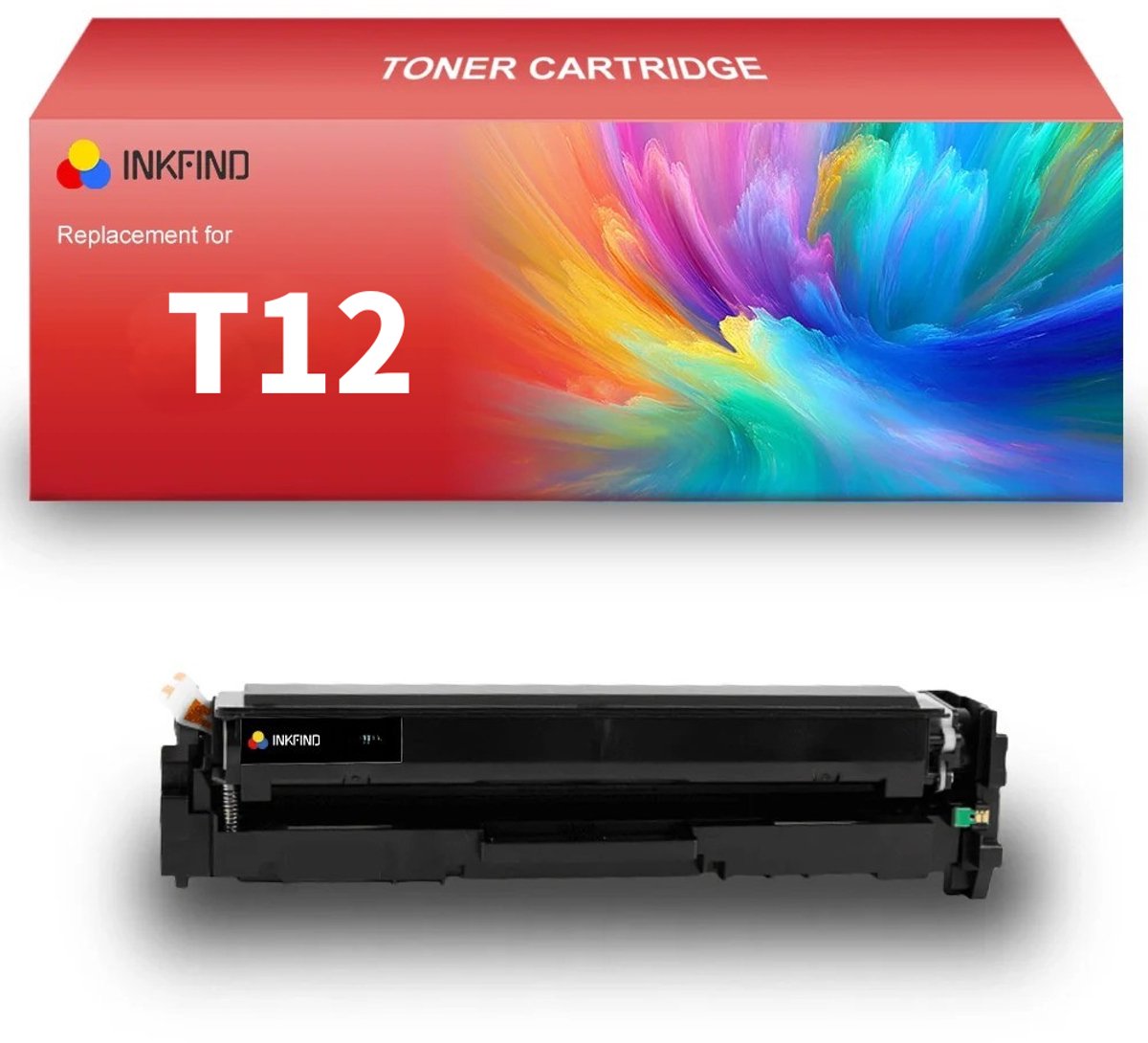 INKFIND T12 Zwart tonercartridge compatibel met CanonT12 T12 Zwart geschikt voor Canon i-SENSYS X C1330/1333 - 1-pack Zwart