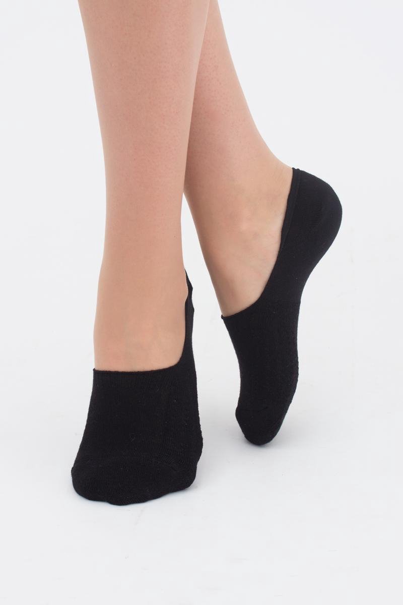 2 paar - Unisex Katoenen Footies – Kleur Zwart - Onzichtbare Lage Sokken – Ademend & Antislip – Comfort Badstof – Niet‑Zichtbare Sneakersokken voor Dames - maat - 36-38