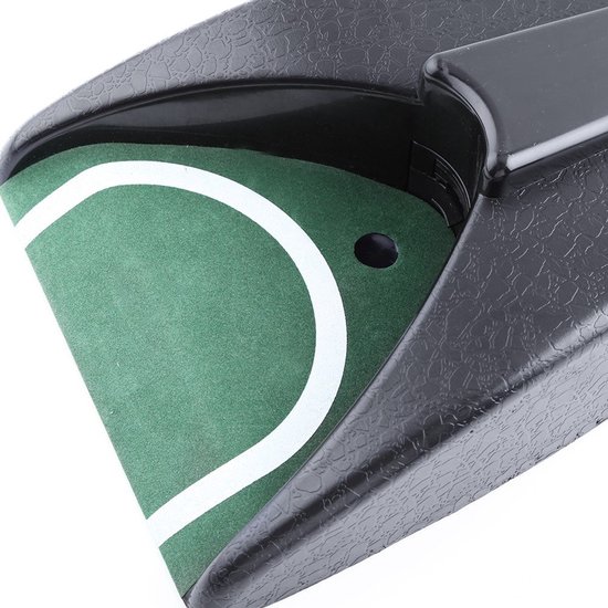 Dailygoody - Putting Green Ball Gat - Mini Putting Mat - Automatische Terugkeer - Zwart - Oefen Golf Thuis - Draagbaar en Lichtgewicht — afbeelding 5