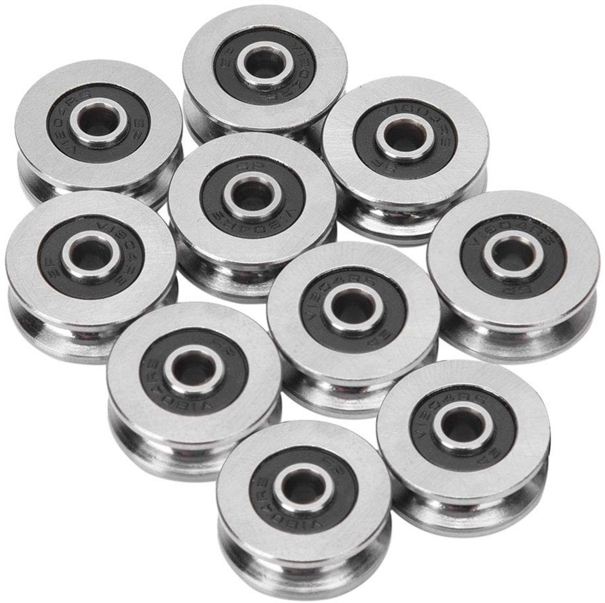 Dailygoody - V Groeflager - 10 Stuks - Hoogwaardig Staal - 4 x 18 x 8mm - Duurzaam en Betrouwbaar - Geschikt voor Motor en Modelbouw - V-groef Lager