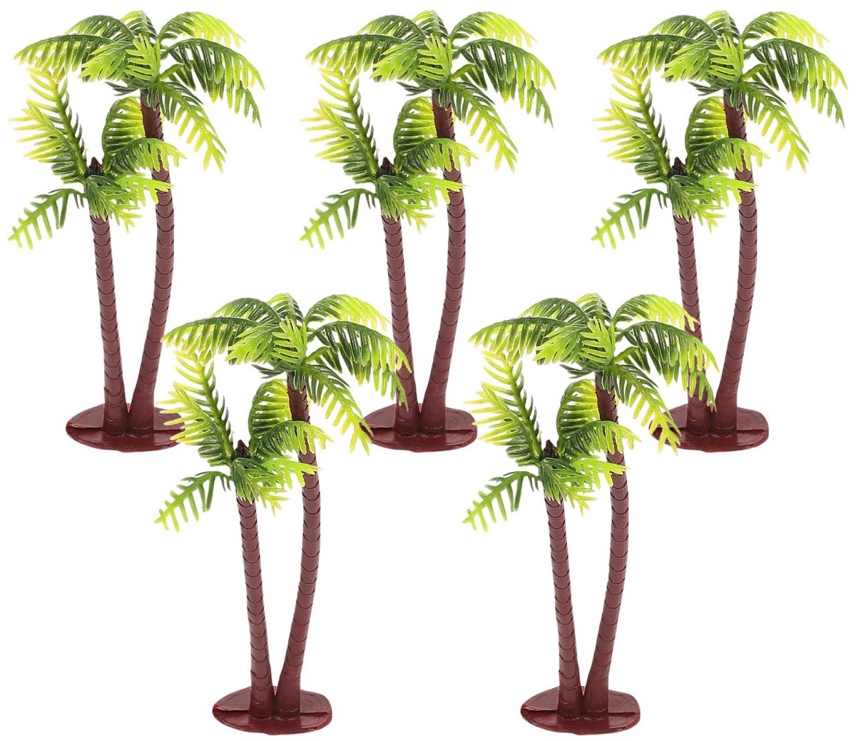 Dailygoody - Kunstmatige Kokosnoot Palm Boom - Aquarium Decoratie - Realistisch en Waterdicht - Groen - Miniatuur Plant Potten - Perfect voor DIY Crea..