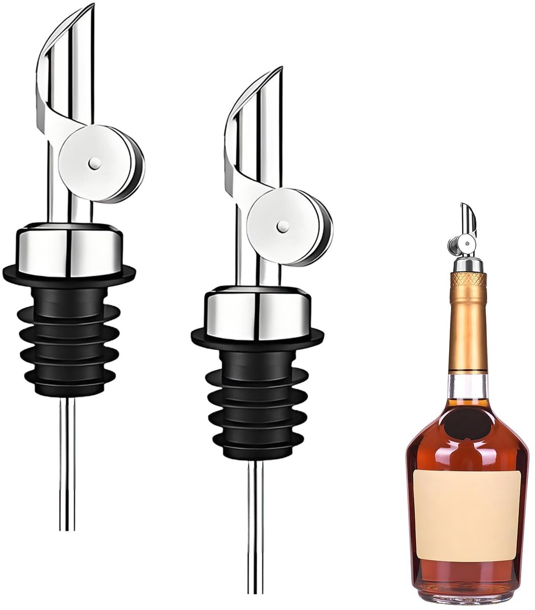 Set van 2 RVS Olijfolie en Likeur Gieters met Sluiting - Handig en Hygienisch