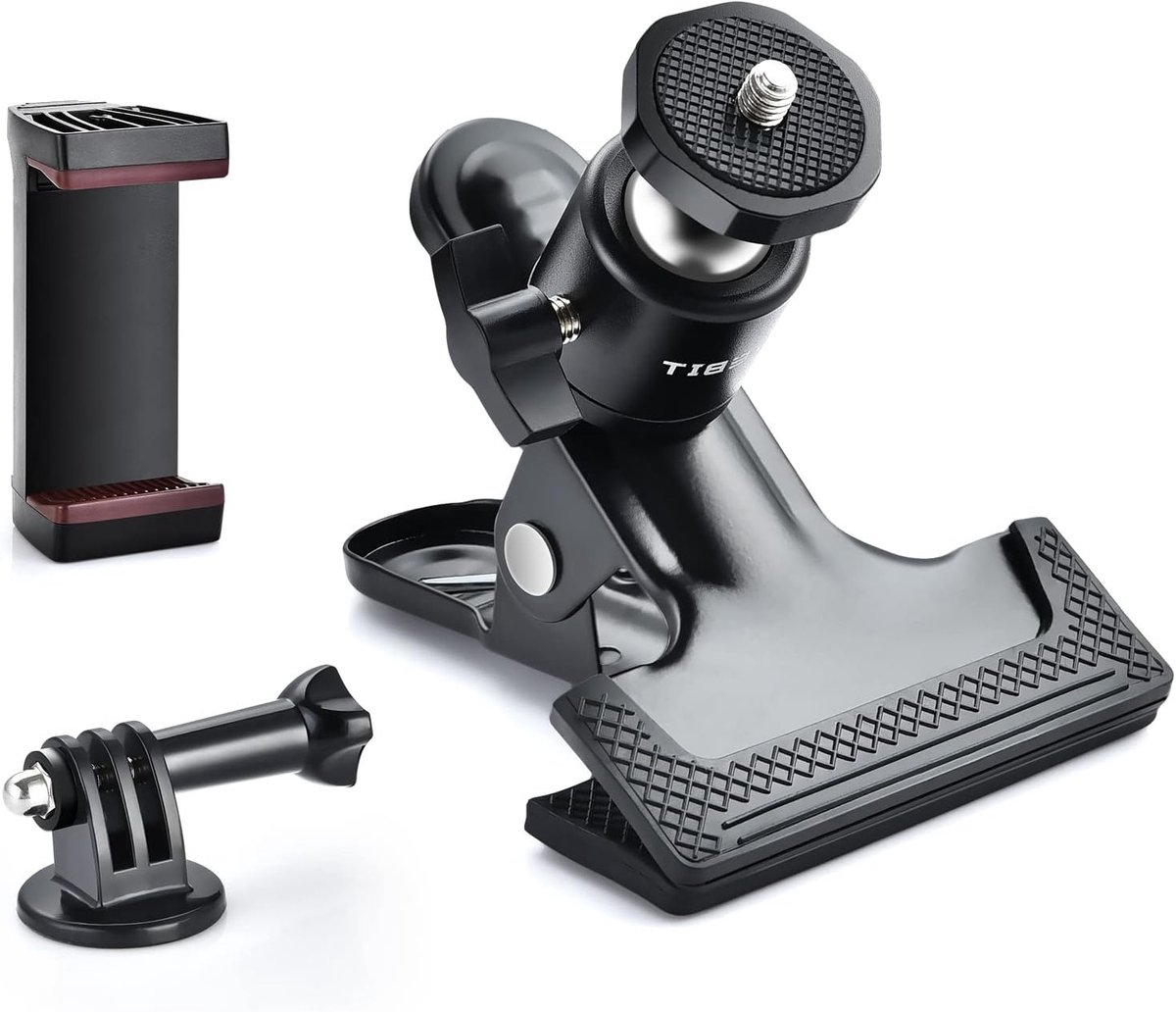 Klem met Balhoofd voor Statief - 1/4" Schroef, 360 Graden Camera Klem, Ideaal voor DSLR en Flitsers
