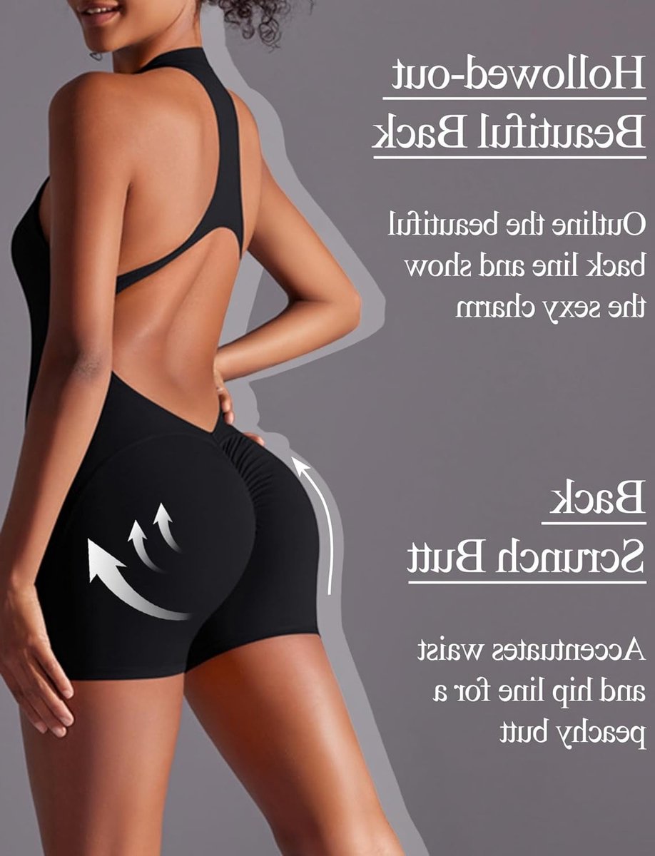Yoga Jumpsuit voor Dames - Mouwloos, Korte Romper, Rugloze Bodysuit voor Sport en Gym Activiteiten