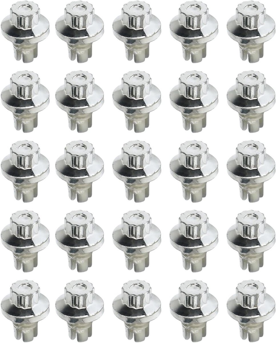 VVGoods - Klinknagels voor Auto Velgen, Set van 25 Stuks in Duurzaam Plastic - Chroom Zilver - Vervanging Noten voor Velgen - Banden Accessoires