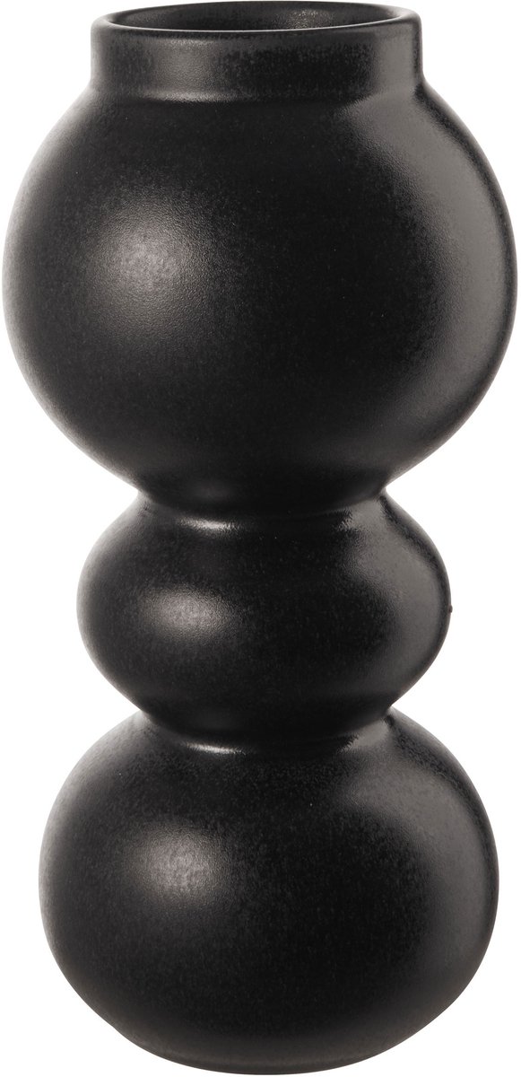 ASA Selection como vaas Black Iron, bloemenvaas, tafelvaas, decoratieve vaas, aardewerk, matzwart, H 23,5 cm, 83094174