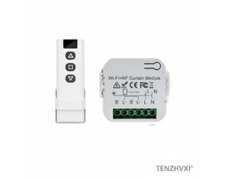Slimme Rolluikschakelaar - Draadloze Rolluikcontroller - TENZHVXI® - Afstandsbediening Via App - Automatische Tijdschema Functie - Geschikt Voor 230V Motor - Inclusief Ontvanger En Handleiding - Voor Huis En Kantoor Ramen
