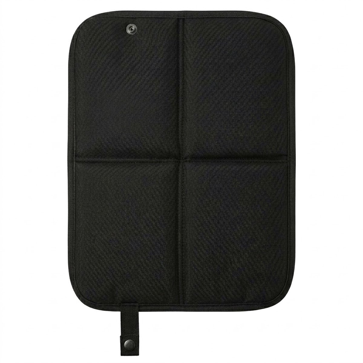 Zwart rechthoekig opvouwbaar stoelkussen lichtgewicht zitkussen outdoor draagbaar compact zitkussen voor camping wandelen festival en buiten gebruik 10 mm dik