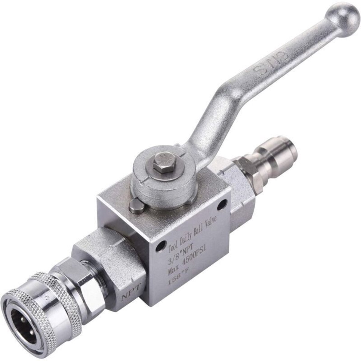 Tool Daily kogelkraanset geschikt voor hogedrukreinigers, 3/8 inch snelkoppeling, geschikt voor hogedrukreinigerslang