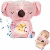 Sogiol® Breathing Koala Knuffel - Ademende Knuffel - Ademhaling Knuffel Koala - Kalmerend Koala Knuffel - Zacht speelgoed dat ademt met geluid reliëfpluche voor volwassenen en baby - Roze