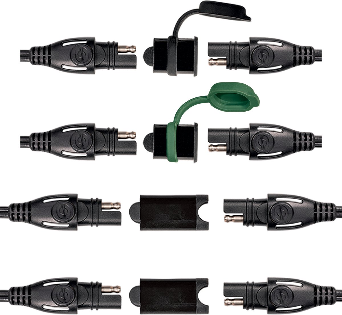 OptiMate O-10 SAE Beschermkappen Set – 2 Rubber Afdekkappen + 2 Connector Shrouds voor OptiMate SAE Kabels – Bescherming tegen Water, Vuil en Stof