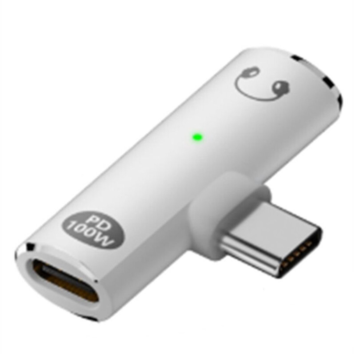 2-in-1 PD100W USB-C Type-C hoofdtelefoonoplaadadapter Geschikt voor aux-aansluiting en 3,5 mm HiFi-hoofdtelefoonaansluiting